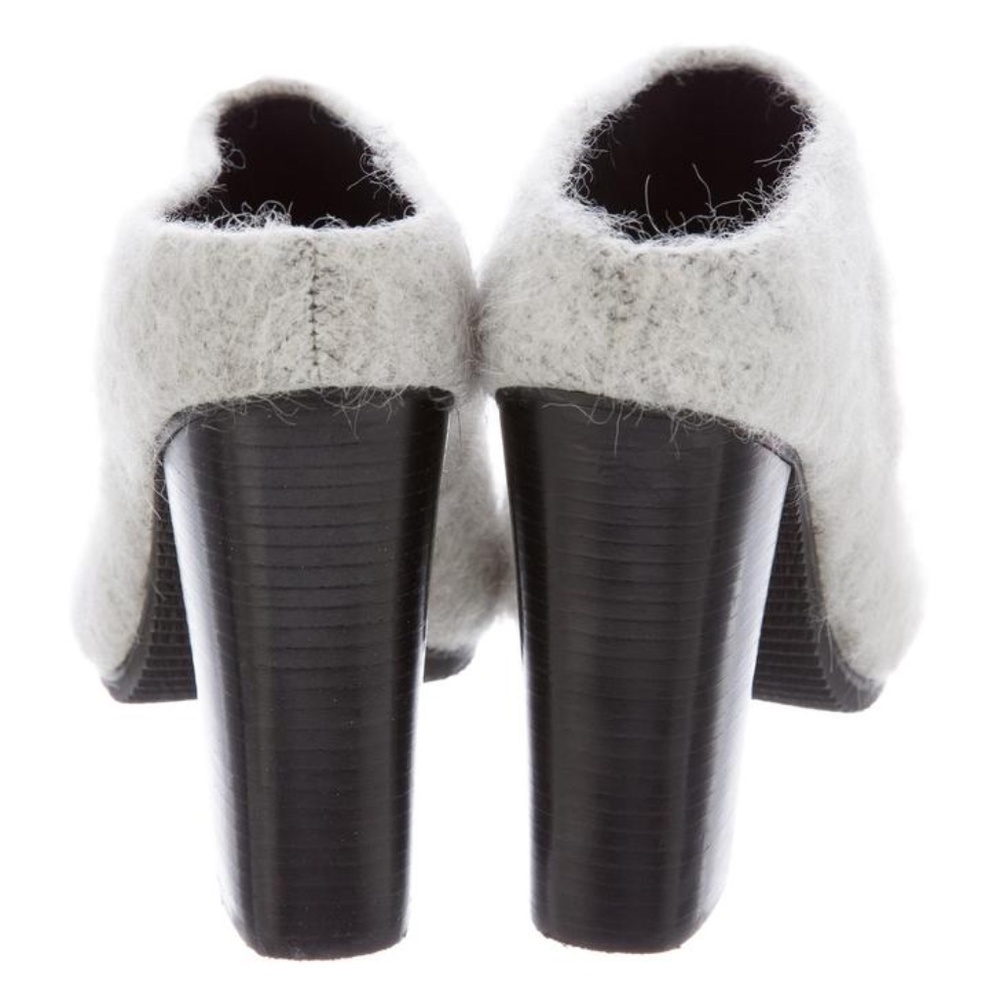 Tibi Alpaca/Wool Slides Chunky Stacked Block Heel Ice Gray EU 9 US 8.5-9 - Picture 5 of 5